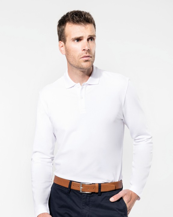 Poloshirt KARIBAN Supima® herenpolo lange mouwen voor bedrukking &amp; borduring
