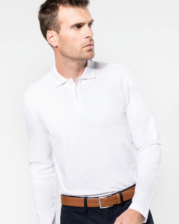 Poloshirt KARIBAN Supima® herenpolo lange mouwen voor bedrukking &amp; borduring