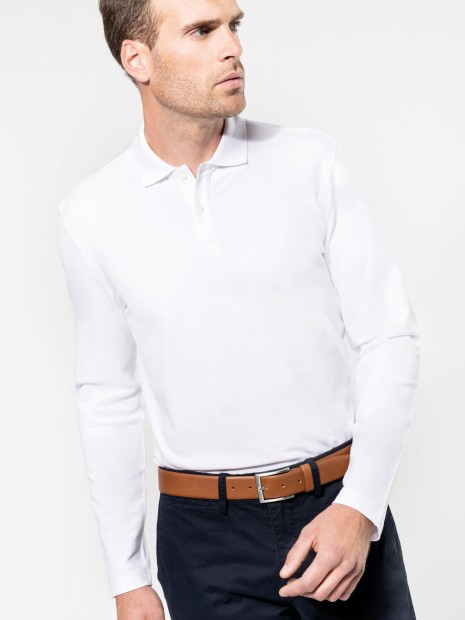 Polos à personnaliser KARIBAN Polo Supima® manches longues homme 