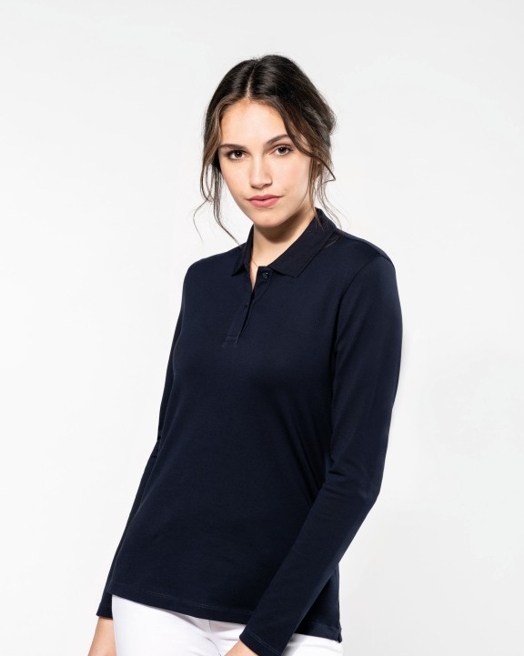 Poloshirt KARIBAN Supima® damespolo lange mouwen voor bedrukking &amp; borduring
