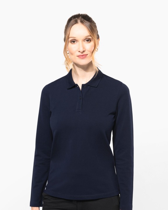 Poloshirt KARIBAN Supima® damespolo lange mouwen voor bedrukking &amp; borduring