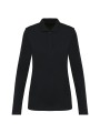 KARIBAN Polo Supima® manches longues femme noir personnalisable