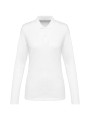 KARIBAN Polo Supima® manches longues femme blanc personnalisable
