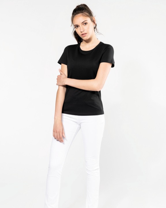 KARIBAN Supima® Damen-T-Shirt mit Rundhals ausschnitt und kurzen Ärmeln T-Shirt personalisierbar
