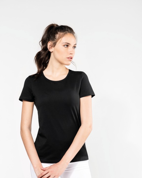 KARIBAN Supima® Damen-T-Shirt mit Rundhals ausschnitt und kurzen Ärmeln T-Shirt personalisierbar
