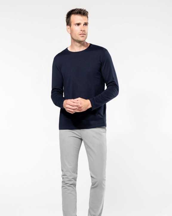 KARIBAN Supima® Herren-T-Shirt mit Rundhalsausschnitt und langen Ärmeln T-Shirt personalisierbar