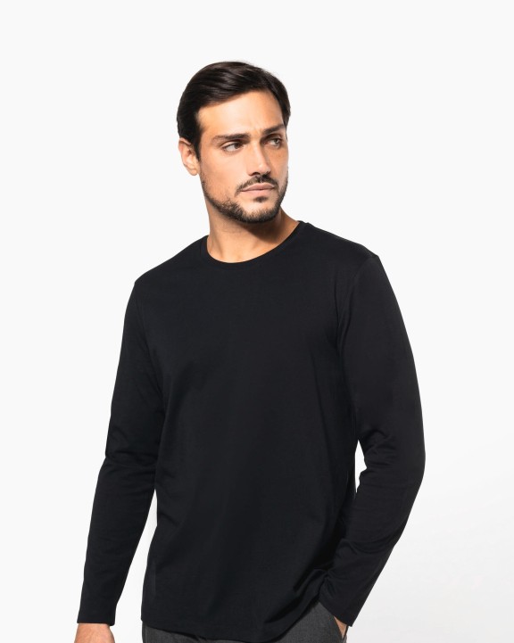 KARIBAN Supima® Herren-T-Shirt mit Rundhalsausschnitt und langen Ärmeln T-Shirt personalisierbar