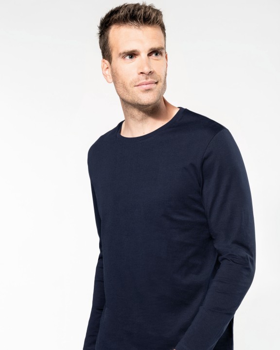 KARIBAN Supima® Herren-T-Shirt mit Rundhalsausschnitt und langen Ärmeln T-Shirt personalisierbar