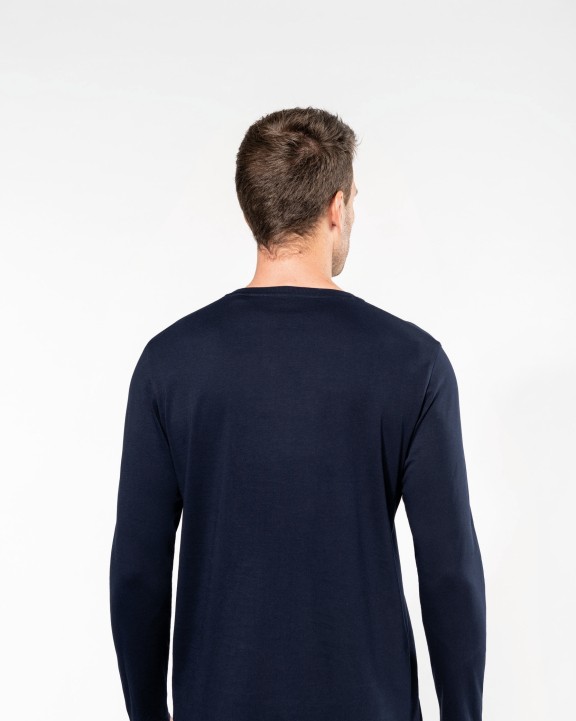 KARIBAN Supima® Herren-T-Shirt mit Rundhalsausschnitt und langen Ärmeln T-Shirt personalisierbar