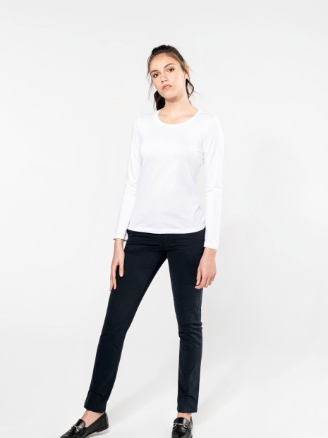 T-Shirts à personnaliser KARIBAN T-shirt Supima® col rond manches longues femme 