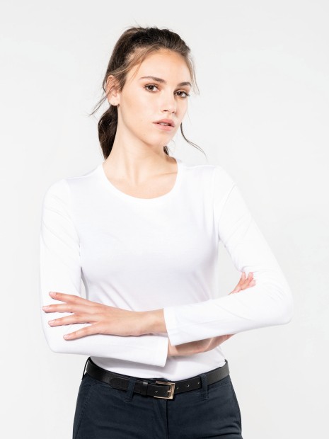 T-Shirts à personnaliser KARIBAN T-shirt Supima® col rond manches longues femme 