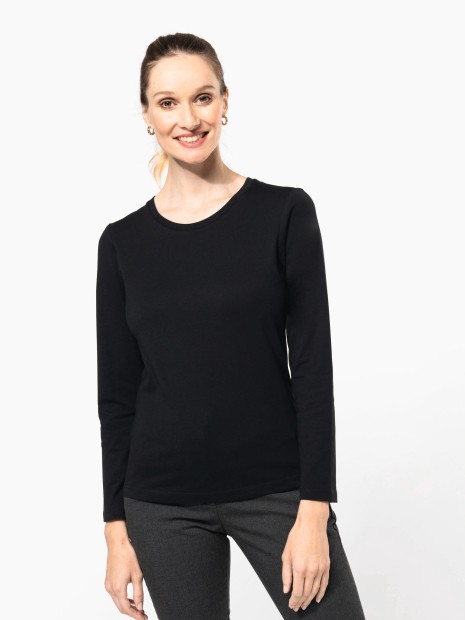 T-Shirts à personnaliser KARIBAN T-shirt Supima® col rond manches longues femme 