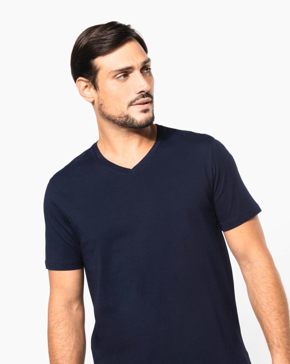 KARIBAN Supima® Herren-T-Shirt mit V-Ausschnitt und kurzen Ärmeln T-Shirt personalisierbar