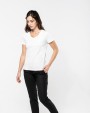 KARIBAN Supima® Damen-T-Shirt mit V-Ausschnitt und kurzen Ärmeln T-Shirt personalisierbar