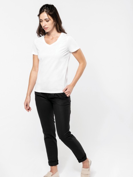 T-Shirts à personnaliser KARIBAN T-shirt Supima® col V manches courtes femme 