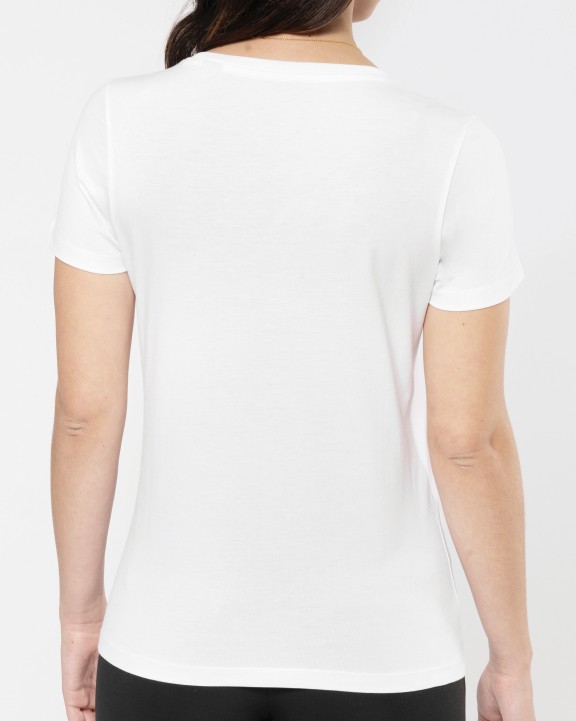 KARIBAN Supima® Damen-T-Shirt mit V-Ausschnitt und kurzen Ärmeln T-Shirt personalisierbar