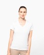 KARIBAN Supima® Damen-T-Shirt mit V-Ausschnitt und kurzen Ärmeln T-Shirt personalisierbar