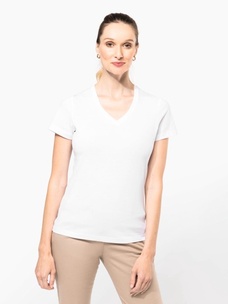 T-Shirts à personnaliser KARIBAN T-shirt Supima® col V manches courtes femme 