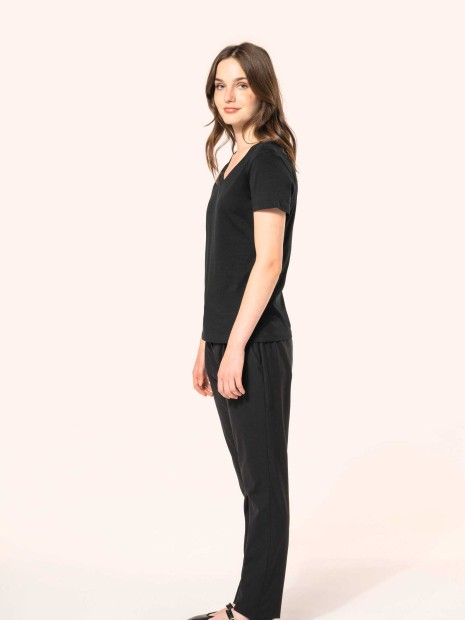 T-Shirts à personnaliser KARIBAN T-shirt Supima® col V manches courtes femme 