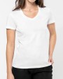 KARIBAN Supima® Damen-T-Shirt mit V-Ausschnitt und kurzen Ärmeln T-Shirt personalisierbar