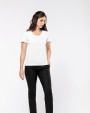 KARIBAN Supima® Damen-T-Shirt mit V-Ausschnitt und kurzen Ärmeln T-Shirt personalisierbar