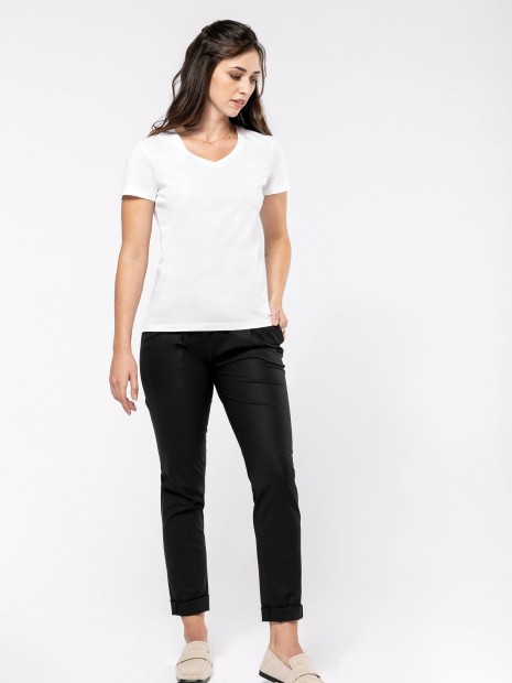 T-Shirts à personnaliser KARIBAN T-shirt Supima® col V manches courtes femme 