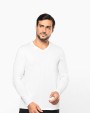 T-shirt KARIBAN Supima® heren-T-shirt V-hals lange mouwen voor bedrukking &amp; borduring