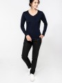 T-Shirts à personnaliser KARIBAN T-shirt Supima® col V manches longues femme 