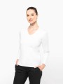 T-Shirts à personnaliser KARIBAN T-shirt Supima® col V manches longues femme 