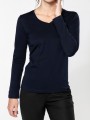 T-Shirts à personnaliser KARIBAN T-shirt Supima® col V manches longues femme 
