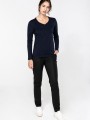 T-Shirts à personnaliser KARIBAN T-shirt Supima® col V manches longues femme 