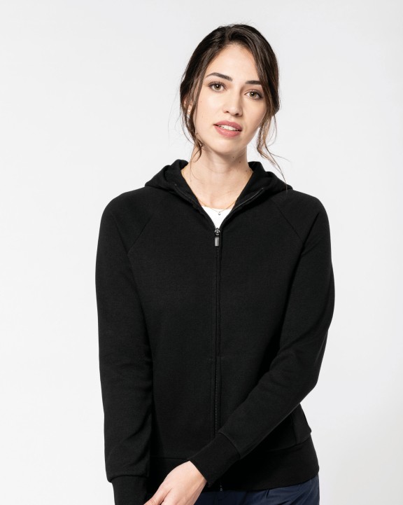 KARIBAN Damenjacke mit Reißverschluss und Kapuze Sweatshirt personalisierbar
