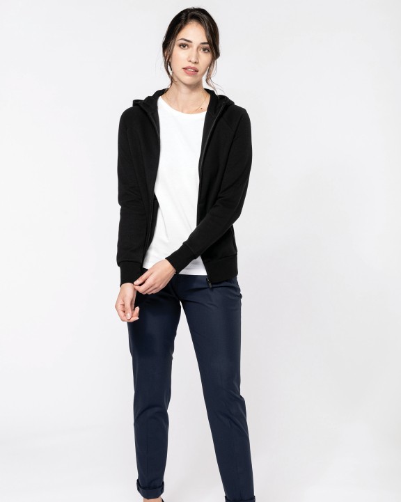 KARIBAN Damenjacke mit Reißverschluss und Kapuze Sweatshirt personalisierbar