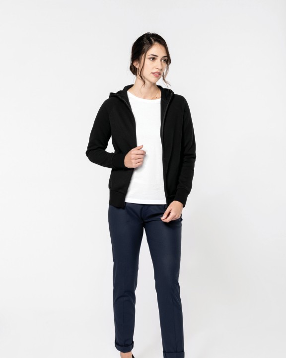 KARIBAN Damenjacke mit Reißverschluss und Kapuze Sweatshirt personalisierbar