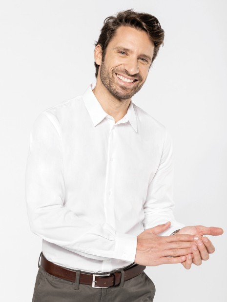 Chemises à personnaliser KARIBAN Chemise popeline manches longues homme 