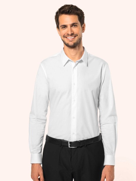 Chemises à personnaliser KARIBAN Chemise popeline manches longues homme 