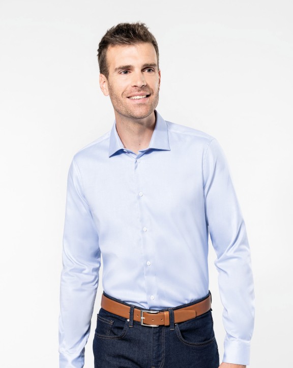 Hemd KARIBAN Pinpoint Oxford-herenhemd lange mouwen voor bedrukking &amp; borduring