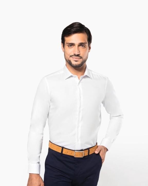 Hemd KARIBAN Pinpoint Oxford-herenhemd lange mouwen voor bedrukking &amp; borduring