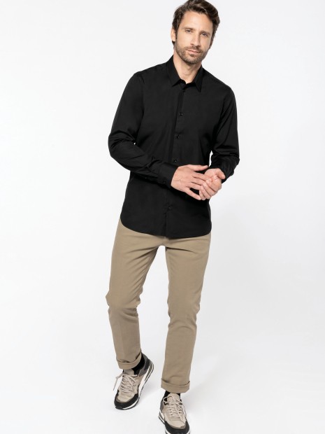 Chemises à personnaliser KARIBAN Chemise popeline manches longues homme 