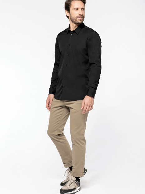 Chemises à personnaliser KARIBAN Chemise popeline manches longues homme 