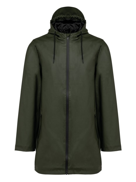 KARIBAN Veste de pluie unisexe vert khaki personnalisable