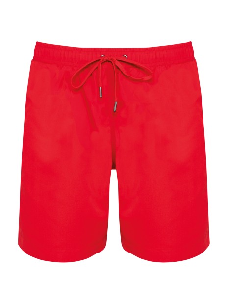 KARIBAN Short de bain homme rouge personnalisable