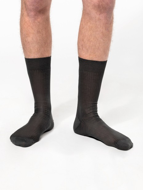 Accessoires à personnaliser KARIBAN Chaussettes coton rib 4x2 fil d'Écosse homme 