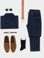 Accessoires à personnaliser KARIBAN Chaussettes coton rib 4x2 fil d'Écosse homme 