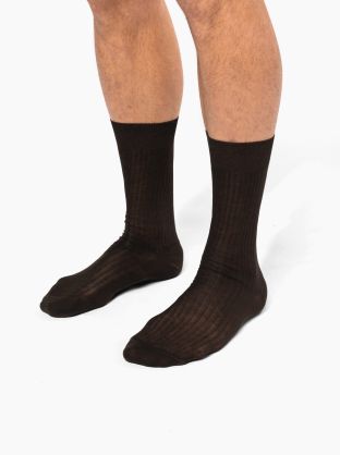 Chaussettes coton rib 4x2 fil d'Écosse homme