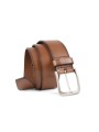 KARIBAN Ceinture vintage cuir homme dark cognac personnalisable