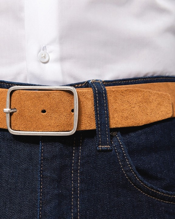 KARIBAN Veloursledergürtel für Herren Accessoire personalisierbar