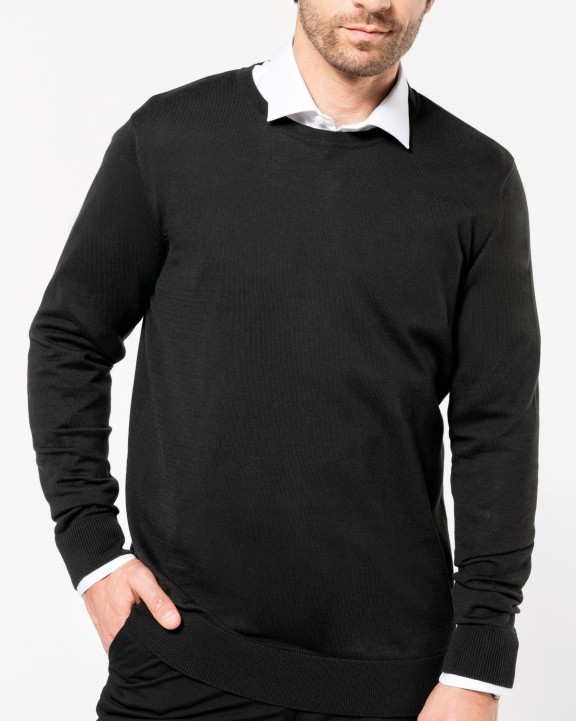 KARIBAN Supima®-Herrenpullover mit Rundhalsausschnitt Pullover personalisierbar