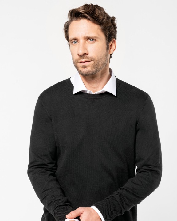KARIBAN Supima®-Herrenpullover mit Rundhalsausschnitt Pullover personalisierbar