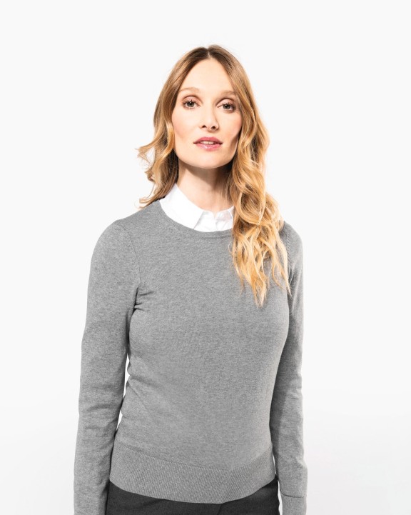 KARIBAN Supima®-Damenpullover mit Rundhalsausschnitt Pullover personalisierbar
